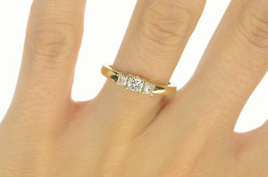 14K 0.50 Ctw Princess Diamond Engagement Ring Yellow Gold