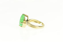 Load image into Gallery viewer, 14K Oval Vibrante Green Syn. Opal Bypass Ring Yellow Gold