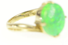 Load image into Gallery viewer, 14K Oval Vibrante Green Syn. Opal Bypass Ring Yellow Gold