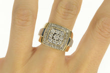 Load image into Gallery viewer, 14K 1.25 Ctw Men&#39;s Diamond Squared Halo Cluster Ring Yellow Gold