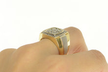 Load image into Gallery viewer, 14K 1.25 Ctw Men&#39;s Diamond Squared Halo Cluster Ring Yellow Gold