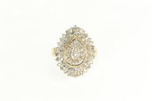 14K 1.00 Ctw Diamond Layered Halo Cluster Ring Yellow Gold