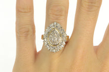 Load image into Gallery viewer, 14K 1.00 Ctw Diamond Layered Halo Cluster Ring Yellow Gold