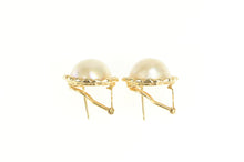 Load image into Gallery viewer, 14K 1960&#39;s Mabe Pearl Classic French Clip Earrings Yellow Gold