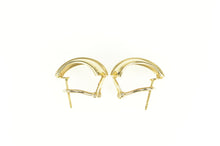 Load image into Gallery viewer, 14K 1960&#39;s Vintage Geometric Curved Layered Bar Earrings Yellow Gold