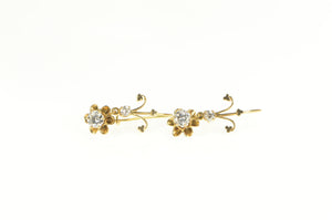 14K 1.10 Ctw 1950's Diamond Gypsy Dangle Earrings Yellow Gold