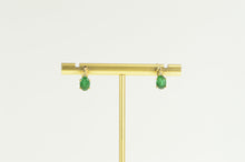 Load image into Gallery viewer, 14K Oval Natural Emerald Diamond Accent Stud Earrings Yellow Gold