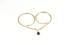Load image into Gallery viewer, 14K Pear Onyx Diamond Halo Herringbone Chain Necklace 17&quot; Yellow Gold