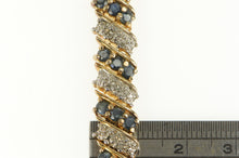 Load image into Gallery viewer, Sterling Silver Diamond Sapphire Encrusted Ornate Tennis Necklace 18&quot;