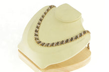 Load image into Gallery viewer, Sterling Silver Diamond Sapphire Encrusted Ornate Tennis Necklace 18&quot;
