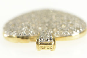 10K 0.75 Ctw Pave Diamond Encrusted Heart Pendant White Gold