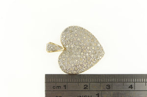 10K 0.75 Ctw Pave Diamond Encrusted Heart Pendant White Gold
