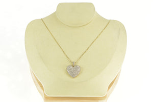 10K 0.75 Ctw Pave Diamond Encrusted Heart Pendant White Gold