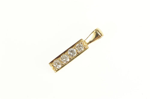 14K 0.32 Ctw Diamond Bar Squared Drop Pendant Yellow Gold