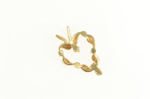 14K Diamond Ornate Classic Heart Love Symbol Pendant Yellow Gold