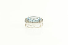 Load image into Gallery viewer, 14K 2.72 Ctw Blue Topaz Diamond Halo Squared Pendant White Gold