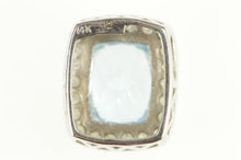 Load image into Gallery viewer, 14K 2.72 Ctw Blue Topaz Diamond Halo Squared Pendant White Gold