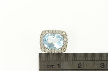 Load image into Gallery viewer, 14K 2.72 Ctw Blue Topaz Diamond Halo Squared Pendant White Gold