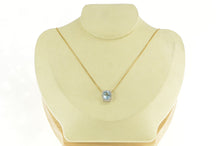 Load image into Gallery viewer, 14K 2.72 Ctw Blue Topaz Diamond Halo Squared Pendant White Gold