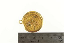 Load image into Gallery viewer, 14K Victorian Bird Leaf Seed Pearl Sim Emerald Charm/Pendant Yellow Gold