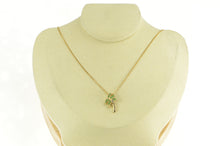 Load image into Gallery viewer, 14K Emerald Diamond Palm Tree Tropical Motif Pendant Yellow Gold