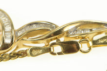 Load image into Gallery viewer, 10K Baguette Diamond Chevron Twist Chain Necklace 17&quot; Yellow Gold