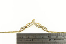 Load image into Gallery viewer, 10K Baguette Diamond Chevron Twist Chain Necklace 17&quot; Yellow Gold
