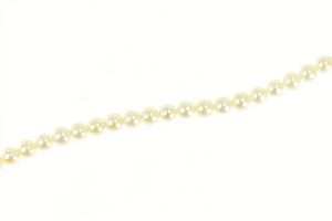 14K 5.9mm Pearl Classic Simple Vintage Necklace 18" Yellow Gold
