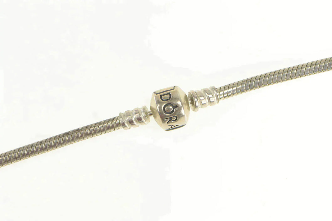 Sterling Silver Pandora Moments Designer Snake Charm Necklace 17
