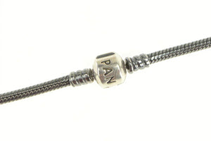 Sterling Silver Pandora Moments Designer Snake Charm Necklace 17.75"