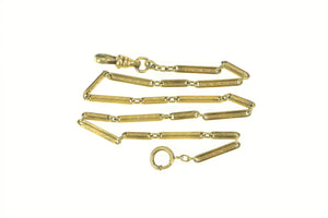 Gold Filled Art Deco Ornate Bar Steampunk Pocket Watch Chain 13"