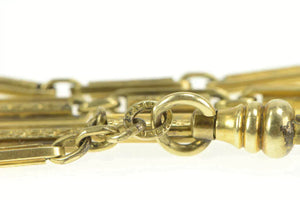 Gold Filled Art Deco Ornate Bar Steampunk Pocket Watch Chain 13"