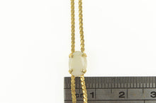 Load image into Gallery viewer, Gold Filled Retro Oval Opal Serpentine Chain Heart Bolo Necklace 16.75&quot;