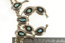 Load image into Gallery viewer, Sterling Silver Native American Turquoise Squash Blossom Necklace 25&quot;