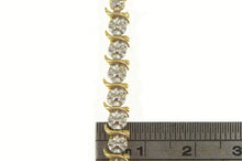 Load image into Gallery viewer, 10K Diamond Encrusted Wavy Link Tennis Necklace 16.75&quot; Yellow Gold