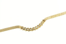 Load image into Gallery viewer, 10K Diamond Curved Bar Tennis Flat Link Chain Necklace 16.5&quot; Yellow Gold