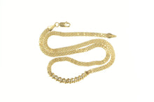 Load image into Gallery viewer, 10K Diamond Curved Bar Tennis Flat Link Chain Necklace 16.5&quot; Yellow Gold