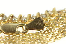 Load image into Gallery viewer, 10K Diamond Curved Bar Tennis Flat Link Chain Necklace 16.5&quot; Yellow Gold
