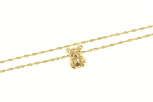 Load image into Gallery viewer, 14K Puffy Teddy Bear Stuffed Animal Twist Chain Necklace 18&quot; Yellow Gold