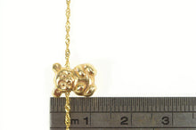 Load image into Gallery viewer, 14K Puffy Teddy Bear Stuffed Animal Twist Chain Necklace 18&quot; Yellow Gold
