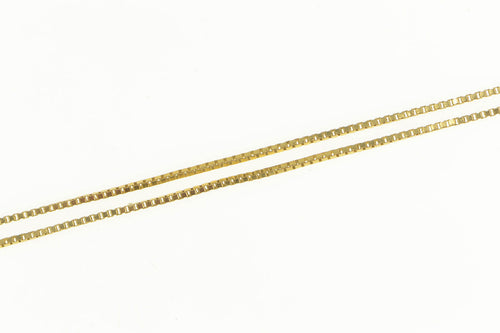 14K 0.8mm Square Link Box Chain Classic Necklace 31
