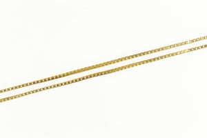 14K 0.8mm Square Link Box Chain Classic Necklace 31" Yellow Gold