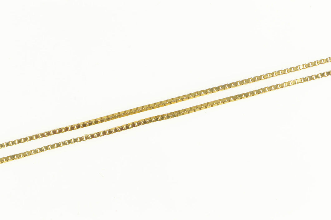 14K 0.8mm Square Link Box Chain Classic Necklace 31