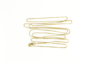 14K 0.8mm Square Link Box Chain Classic Necklace 31" Yellow Gold