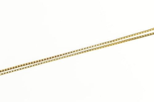 14K 0.8mm Square Link Classic Box Chain Vintage Necklace 22.25