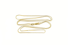 Load image into Gallery viewer, 14K 0.8mm Square Link Classic Box Chain Vintage Necklace 22.25&quot; Yellow Gold