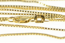Load image into Gallery viewer, 14K 0.8mm Square Link Classic Box Chain Vintage Necklace 22.25&quot; Yellow Gold
