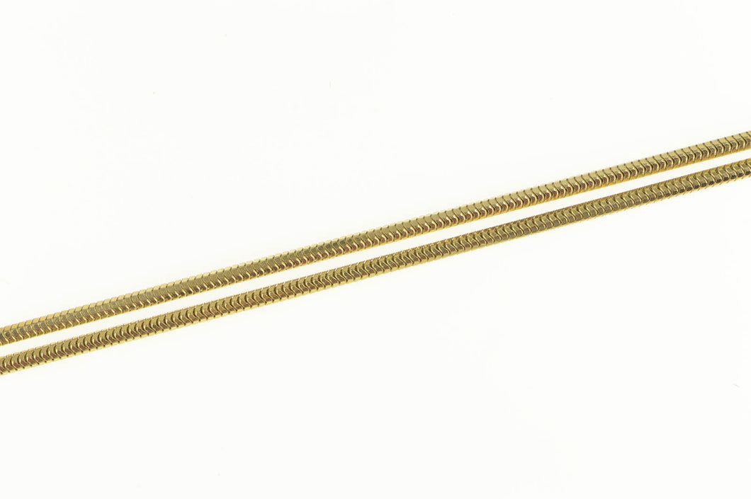 14K 1.4mm Snake Chain Classic Round Link Necklace 18