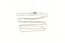 Load image into Gallery viewer, 14K 0.6mm Classic Square Chain Vintage Box Link Necklace 17.75&quot; White Gold