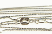 Load image into Gallery viewer, 14K 0.6mm Classic Square Chain Vintage Box Link Necklace 17.75&quot; White Gold